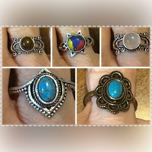 Five Vintage Style Rings